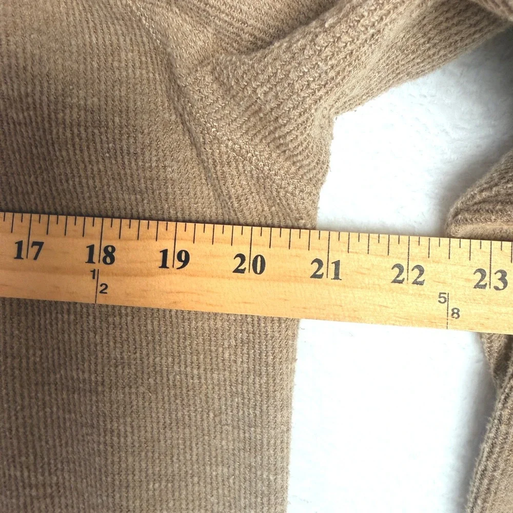 Banana Republic Mens Tan Khaki Waffle Knit Quarter Zip Pullover Sweater M